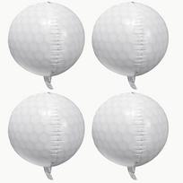 4 Pcs Golf Ball Foil Balloons, 3D Round Sphere Sport Mylar Balloons Kit, Golf Theme Birthday Party Decorations for Adults, Count 22Inch