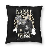 Kanye West Rapper Pillowcase Soft Polyester Cushion Cover Decorative Pillow Case Cover Sofa Zipper 18'' Peach skin 18*18(CM)-1Pcs