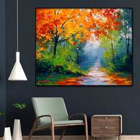 Abstract Rudens lapai Aliejinė tapyba drobė Plakatai Sienų meno spaudiniai Šiuolaikinė tapyba Šiaurės šalių vaikų miegamojo dekoravimo paveikslėlis 21*30cm