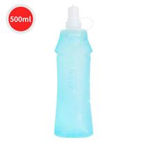 Water Bottle TPU Folding Soft Flask Sport Water Bottle Water Bag Collapsible Drink Water Bottle Water Bag Running Camping Hiking 500ML mėlyna