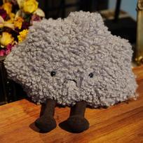 Dark Clouds Fun Storm Sad Happy Healing Clouds Plush Doll Companion Ornaments 23 * 26Cm (210g) gray