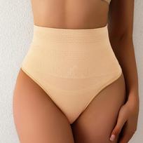 Panties Women Belly Shaper High Waist Seamless Thong Breathable Slimming Female Body Shapers Underwear M smėlis
