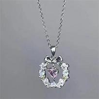 Punk Pink Love Heart Bow  Necklaces For Women Goth Vintage  Light Luxury Charm Choker Flower Necklace Jewelry 1PC