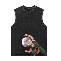 Vyriški marškinėliai be rankovių Dragon Ball Goku Saiyan Anime Print Liemenė Moteriški didelio dydžio marškinėliai be rankovių Vintažinio plovimo sportiniai drabužiai S
