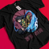 Demon Slayer Shirt Tomioka Giyu Tshirt Tanjiro T-Shirt Muzan Doma Kokushibo Tee BB1276 M