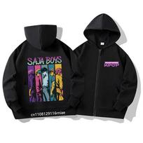 Hoodie KPop Demon Hunters Children Tops Zipper Style Coat Boys Black Girls Pink Clothing Children Suitable Sweatshirt 110 black