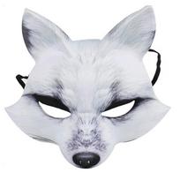 Helovino Lapės Cosplay Kaukė Karnavalinė Lapės Veido Kaukė Gyvūno Cosplay Kaukė Moterims Vyrams Karnavalo Helovino Cosplay balta