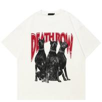 Streetwear Dobermano Grafinis Marškinėlis Medvilninis Marškinėlis Unisex Viršutiniai Marškinėliai Trumpomis Rankovėmis Marškinėlis S balta