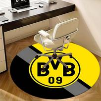 BVB, Borussia Dortmund Kėdės kilimėlis Apvalus kilimas Biuro kilimas, Skalbiamas mašinoje, Neslystantis, Tinka svetainėms, Miegamiesiems 80cm