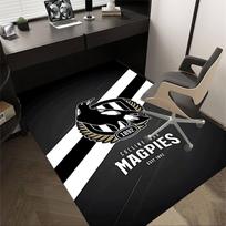 1 vnt. Collingwood Magpies kilimas, biuro kilimėlis, lauko kilimėlis, namų dekoras, zoninis kilimas, šventė 100cm by 120cm white