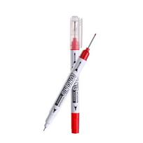 Long Head Construction Marker Pen Double Nib Carpenter Perforating Pen  Ceramic Tile/Metal /Wood Red-1PC