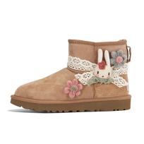 UGG CLASSIC MINI Sheepskin Thermal Abrasion Resistant Slip Resistant Thermal Abrasion Resistant Slip Resistant Short 1016222-CHE(Team210-S-BOX) 36