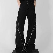 Men's Streetwear Contrast Stitch Cargo Pants Wide Leg Baggy Casual Trousers Y2K Hip Hop Pants M juoda
