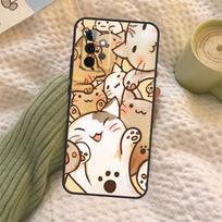 Cute Kawaii Cat Case For Samsung Galaxy A35 A15 A55 A53 A33 A13 A36 A56 A26 A16 A22 A32 A52 A54 A34 A05 A06 Samsung A52S 5G white