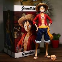 Hot 28cm One Piece Anime Figure Confident Smiley Luffy Three Form Face Changing Doll Action Figurine Figure Toys Kits