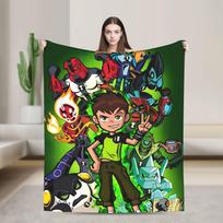 Ben 10 svetimkūnių pledas Minkštas estetiškas pliušinis mesti pledas vaikams suaugusiems svetainei flanelinis lovatiesė lovos užvalkalas 75x90cm