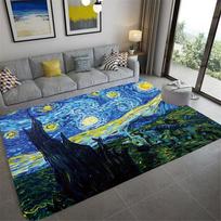 Žvaigždėtas dangus kilimas Van Gogo meno tapyba Vonios kilimėliai Neslystantys miegamojo kilimėliai Sveikinimo kilimėlis Grindų dekoratyvinis kilimas svetainei 40x60cm 16x24 inch gray