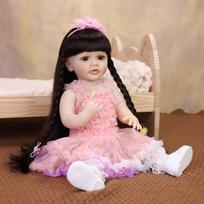 KEIUMI Reborn Doll Girl 55 cm Bathe Silicone Vinyl Realistic Newborn Baby Dolls Early Educational Toy Children Birthday Gift 55 cm