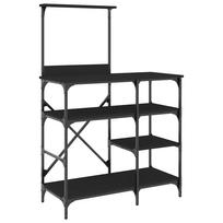 vidaXL Baker s Shelf Black 90 x 40 x 132 cm Wood Based Material and Metal