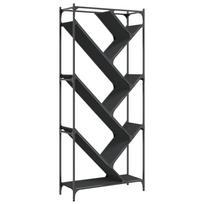 Black Bookshelf 31.5 x 11.8 x 70.9 in (L x W x H) Made of Particleboard and Metal