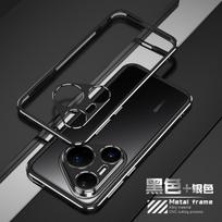 Luxury Metal Bumper Case for Huawei Pura 80 70 Ultra / P70 80 Pro + 80 Aluminium Frame Protector Cover + Metal Lens Protect Film Opp Bag&For Pura 70 Pro / Pura 70 Pro+ (Universal)