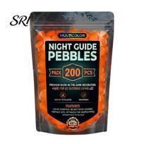 Luminous Fish Tank Pebbles Resin Glow-in-the-Dark Pebbles, Night Guide Stones, Decorative Aquarium Rocks, Decoration Glowing Rocks Glow in The 200pcs oranžinė