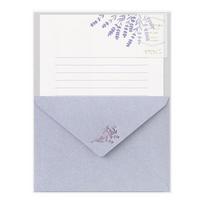 Midori Letter Lavender 86516006 Set, Foil-Stamped Envelopes, Pattern,