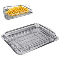 Asdays Deep Frying Stainless Steel Tray with Tempura Drainer Tray 32 x 24 x 8 Pad, Drainer, Tray, Rack, Plate, (Small cm)
