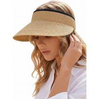 Women's Packable Sun Visor Hat with Ponytail Hole, Ideal for Summer Beach Travel, UPF 50+ United States