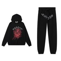 Meichao's new Sp5der555555 spider web casual suit loose hooded sweater corset trousers S