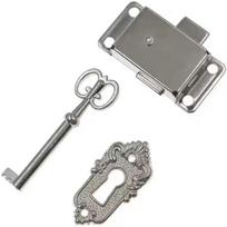 with Keys and Screws Skeleton Key Lock Antique Bronze Decorative Locks Cabinet Lock  Furniture 2 gray