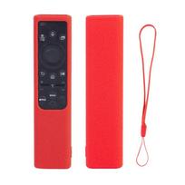 For Samsung Solar Remote Control BN59-01385 and 01358D 3D Lychee Pattern Silicone Case Luminous Anti-drop Anti-scratch Cover raudona