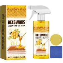 Beeswax Essential Oil Wax for Cabinetry Doors Floors Stain Removal Deep Nourishment Wood Polish Spray with Sponge Towel 1pcs