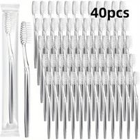 40/80 Pack Disposable Toothbrushes with Medium-Soft Nylon Bristles, Individually Packaged, Suitable for Travel and Hotel Adult Oral Care
