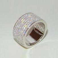 Visas asfaltuotas „Bling Wedding Band“ moteriškas žiedas Prabangus sidabro spalvos Madingi moteriški žiedai vakarėliui „Simple Statement“ papuošalai 10 gray