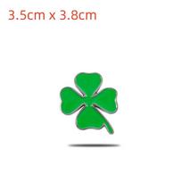 1 x metalinis keturių lapų dobilų logotipo emblemos automobilio lipdukas 3.5cm x 3.8cm green