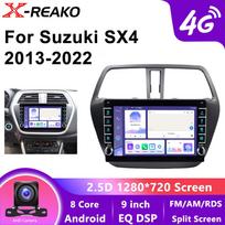 2 Din Android 13 Automobilio Radijo Imtuvas DVD GPS Multimedia Vaizdo Grotuvas WiFi 4G 8 Branduolių Kamera DSP Carplay Suzuki SX4 S Cross 2013 - 2022 8 core 4GB+64GB blue