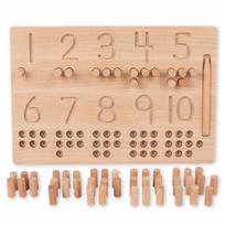 Medinis skaičių dėlionė Rūšiavimo Montessori žaislai Mažyliams 1-10 Skaičių apvedžiojimo lenta Logaritminė praktikos lenta Skaičiavimo matematiniai žaislai smėlis