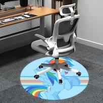 Rainbow Dash,My Little Pony Chair mat Round Rug Office carpet, Machine Washable, Non slip, Suitable for Living Rooms, Bedrooms 80cm