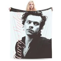H-Harry Styles  Plush Blanket Girls Boys  Flannel Throw Blanket For Bedroom Soft  Quality Bedspread Gift Idea 75x90cm