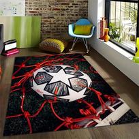 Futbolo meno spaudos kilimas svetainei, miegamajam, prie sofos, neslystantis grindų kilimėlis, vaikų žaidimų namų dekoras 80x120cm black