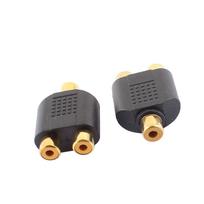 ARISELIFT Dual RCA Female Jack RCA Adapter Splitter Video Audio Adapter Converter for Automotive 2-Pack