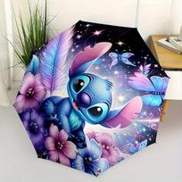 Stitch, Fantazijos automatiškai atsidaranti ir užsidaranti skėtis, Kompaktiškas kelioninis skėtis, Lengvas ir nešiojamas, Tinka paplūdimiui, kasdieniam važiavimui į darbą Busi