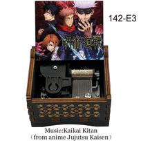 Black Premium 18-Note Jujutsk Kaisen Wooden Music Box Wind-up Tune Kaikai Kitan (as the picture,Small)