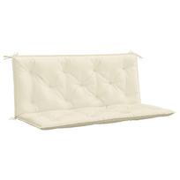 Garden Bench Cushion Cream White 120 x (50 + 50) x 7 cm Oxford Fabric