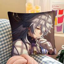 1Pc Honkai Star Rail S-Sunday Pillow Case Fashion Square Pillowcase Bedroom Sofa Room Ins Decoration Leisure Peach skin 18*18(CM)-1Pcs