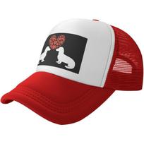 Dachshunds Love Trucker Hat Adjustable Mesh Baseball Snapback Cap for Unisex Outdoor Sports XS（old）