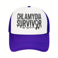 Chlamydia Survivor Ribbon Trucker Hat Adjustable Breathable Mesh Cap Casual Streetwear Unisex One Size