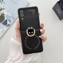 Flip7 PU Leather Magnetic Phone Case for Samsung Galaxy Z Flip 7 fe 6 5 4 with Ring Holder Magsafe Wireless Charge Galaxy Z Flip5
