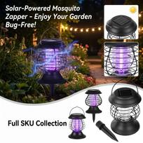Solar Powered Mosquito Killer Lamp Outdoor Insect Trap Garden Bug Zapper Pest Control Device for Yard Patio Camping with Hanging Hook and Ground Stake One Size brown